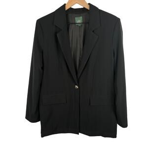 Wild Fable Women's Black Blazer Size Medium Chic Single Button Jacket‎